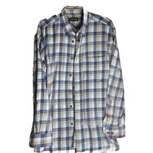 Orvis Mens XL Button Up Shirt  Plaid Shirt Long Sleeve Flannel